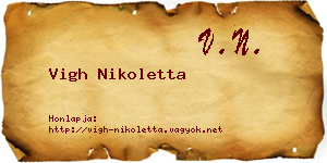 Vigh Nikoletta névjegykártya