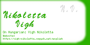 nikoletta vigh business card